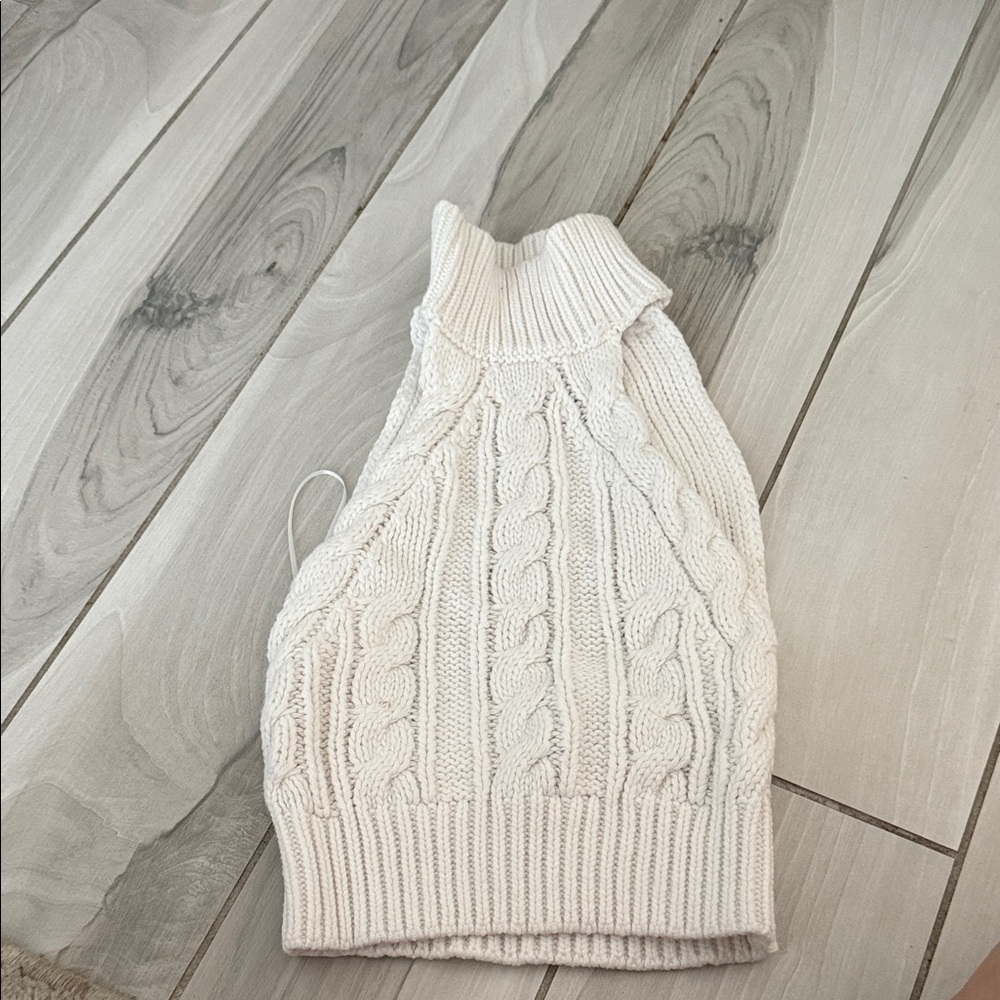 Kendall & Kylie Cream Cable Knit Turtleneck Sweater